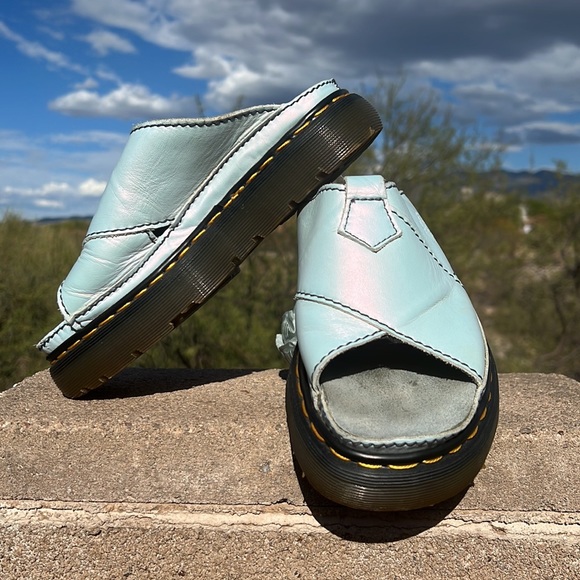 🏴󠁧󠁢󠁥󠁮󠁧󠁿 Dr. Martens Daisy MIE Blue Opal Chunky Platform Slides UK 5 - Picture 9 of 17